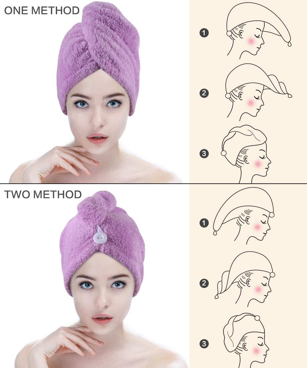 Pack Of 2 Super Absorbent Quick Dry Hair