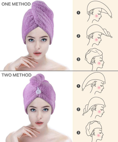 Pack Of 2 Super Absorbent Quick Dry Hair