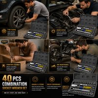 40 Pcs Combination Socket Wrench Set