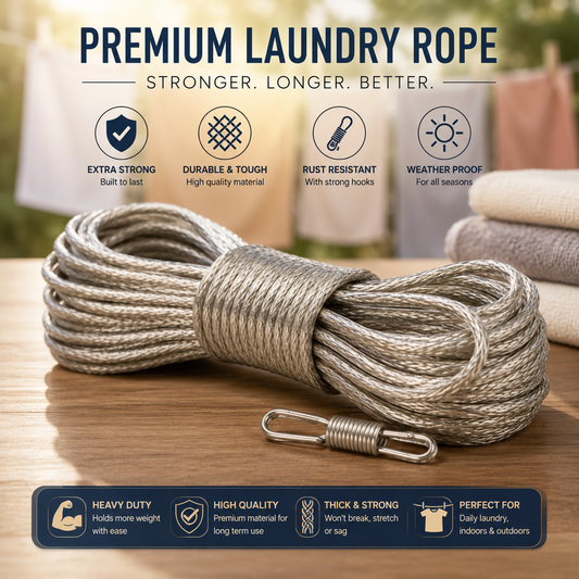 PVC Clothes Line – 20M with Hooks