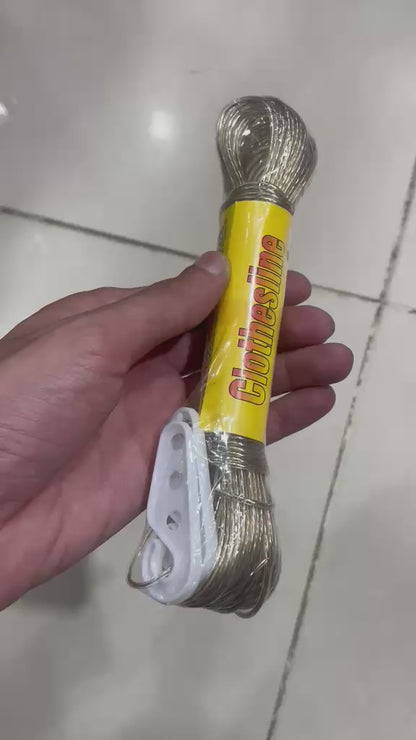 PVC Clothes Line 20M With Hooks